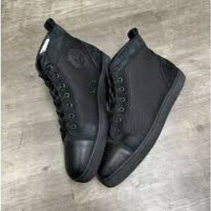 Christian Louboutin Black Leather Sneakers